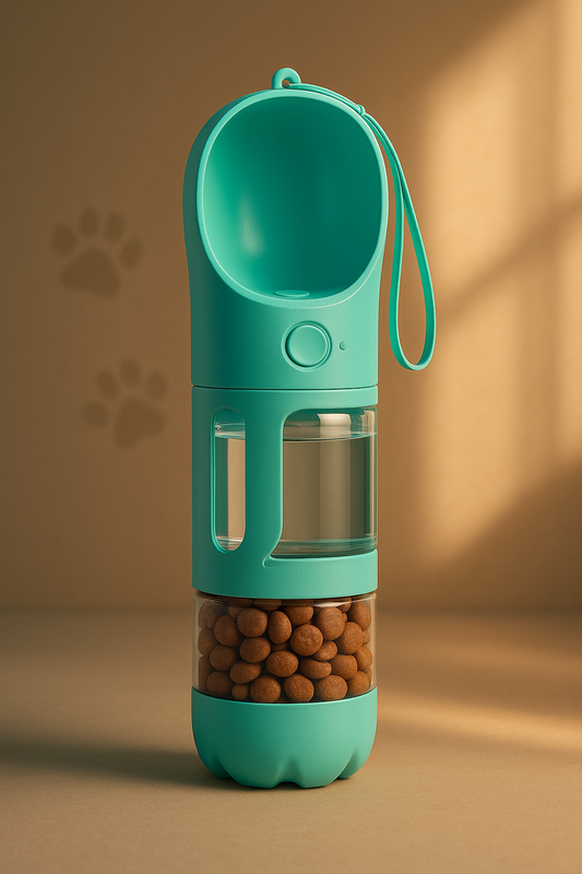 Botella 3 en 1 para Mascotas: ¡Todo lo que Necesitas en un Solo Lugar!